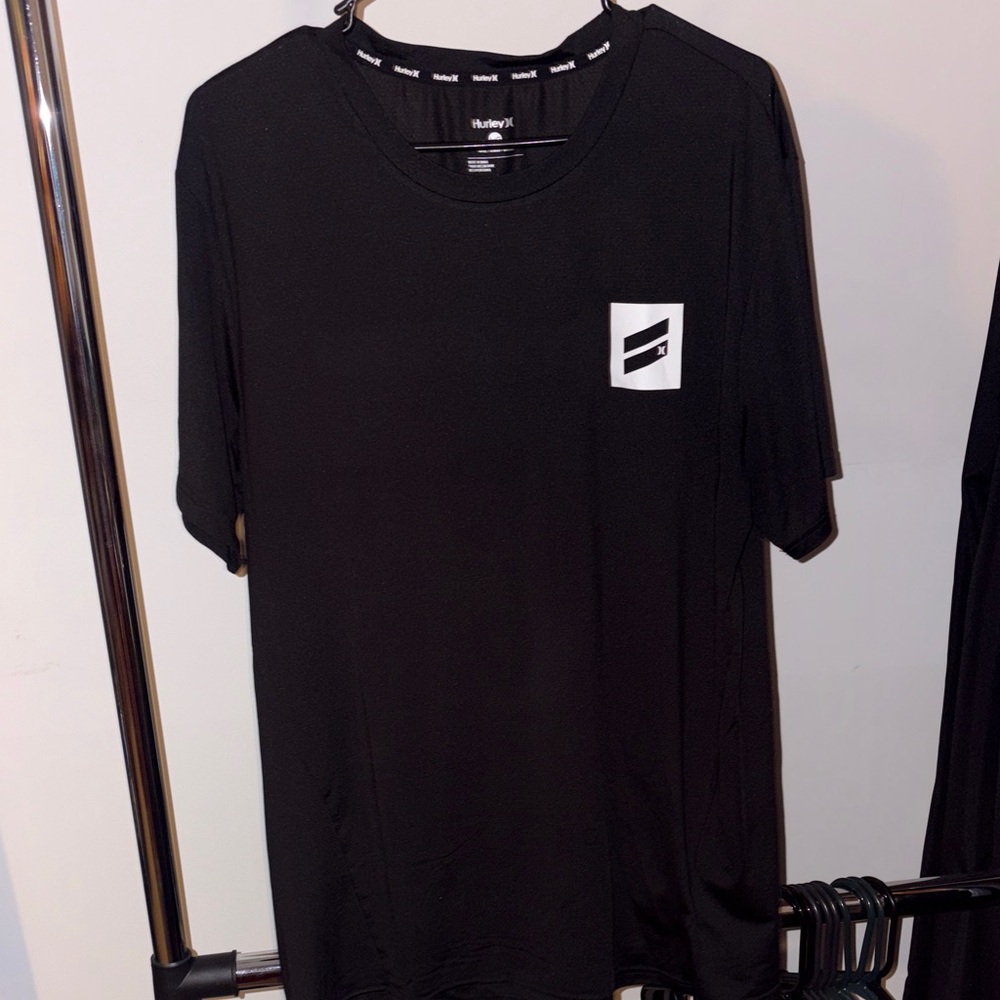 Hurley Black Short Sleeve Tee with White Logo